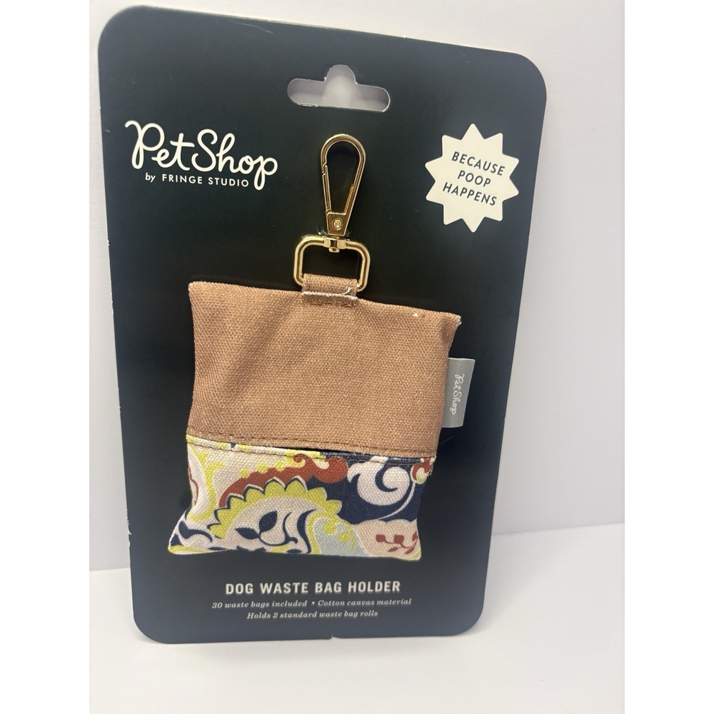 Petshop Fringe Loose Dog Line Canvas Dog Waste Bag Holder Keychain Dispenser